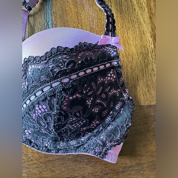 Adore Me Elegant Lace Trim Purple Bra- size 34B - Picture 2 of 4